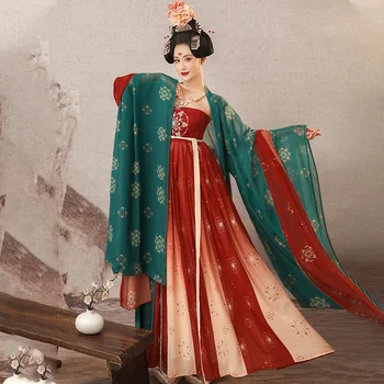 Традиционное платье со шлейфом, Китайская женская одежда Hanfu, Сценический наряд, Одежда для Косплея, Народный танцевальный костюм Императрицы Династии Тан