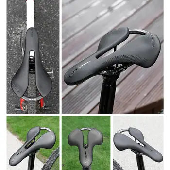 Профессиональное велосипедное седло из углеродного волокна, удобное легкое с мягкой подушкой Черного цвета для дорожных велосипедов