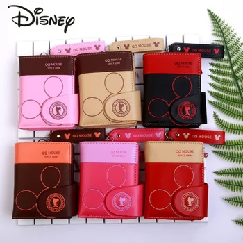 Новый женский кошелек Disney Mickey, модный высококачественный студенческий кошелек с несколькими картами, Мультяшный Простой Короткий мужской кошелек