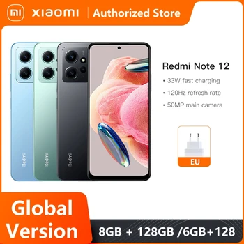 Смартфон Xiaomi Redmi Note 12 Глобальной версии 120 Гц AMOLED 33 Вт Быстрая Зарядка Snapdragon® 685 50-мегапиксельная камера