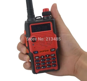 Цвет Красный BF-E500S 136-174 МГц и UHF400-520 МГц Двухдиапазонный 5 Вт/1 Вт 128 канальный FM 65-108 МГц с бесплатными наушниками Портативное двустороннее радио