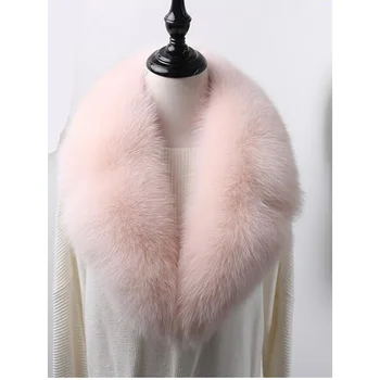 Розовый цвет, милый теплый зимний меховой шарф с воротником из натурального лисьего меха, черный, красный, серый цвет, теплое мягкое роскошное пальто с воротником S806